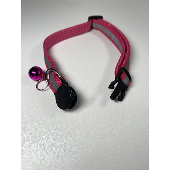 Pink Cat Breakaway Collar New With Jingle Bell And Reflective Strip - Picture 3 of 5